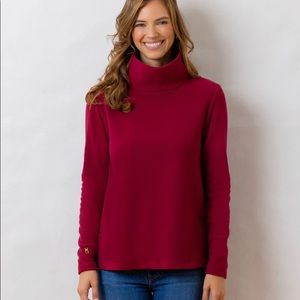 Dudley Stephens Greenpoint Turtleneck Vello Fleece in Burgundy